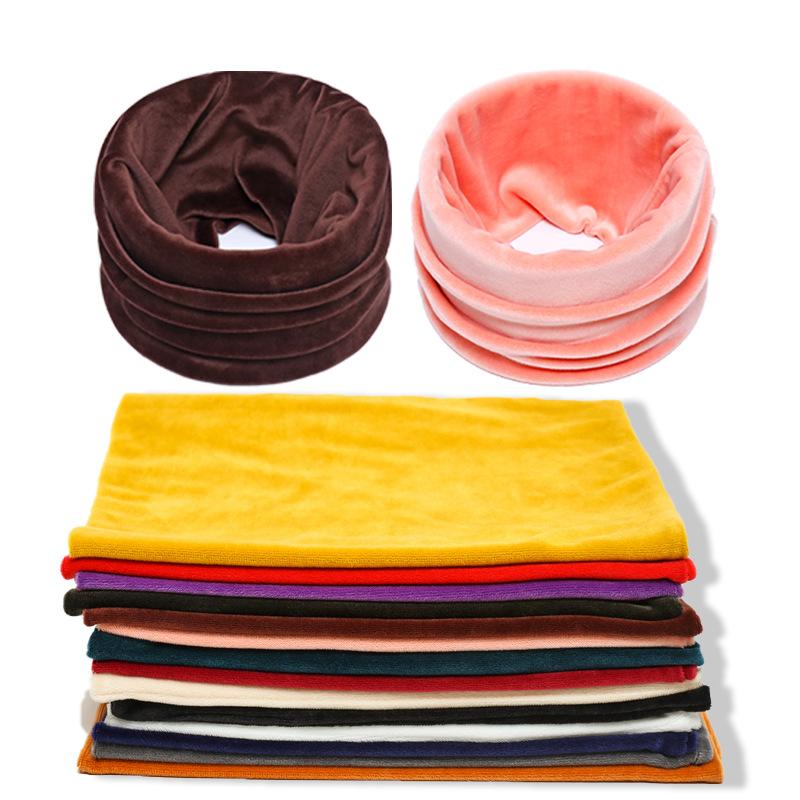 

25X46CM Gold Velvet Bib Pure Color Scarf For Autumn and Winter Warmth Cervical Spine Neck Cover Face Mask Cover Head Neck
