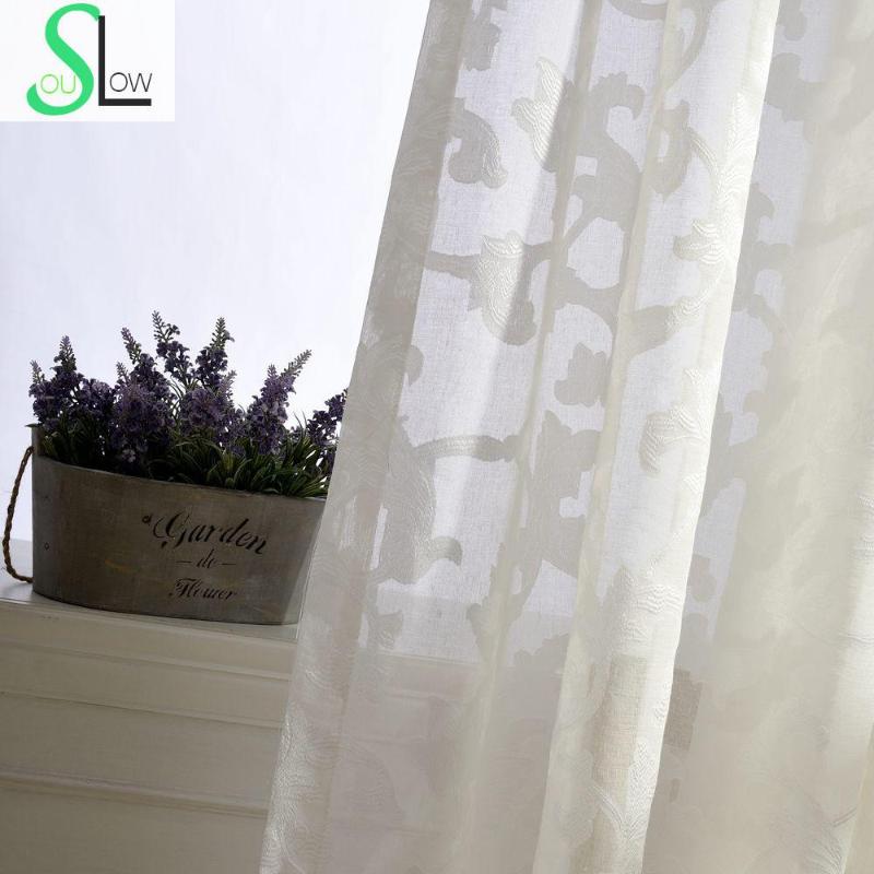 

Brilliant High Quality Cotton Yarn Jacquard Good Feel Floral French Window Translucidus Curtains Cortinas For Living Room, Tulle