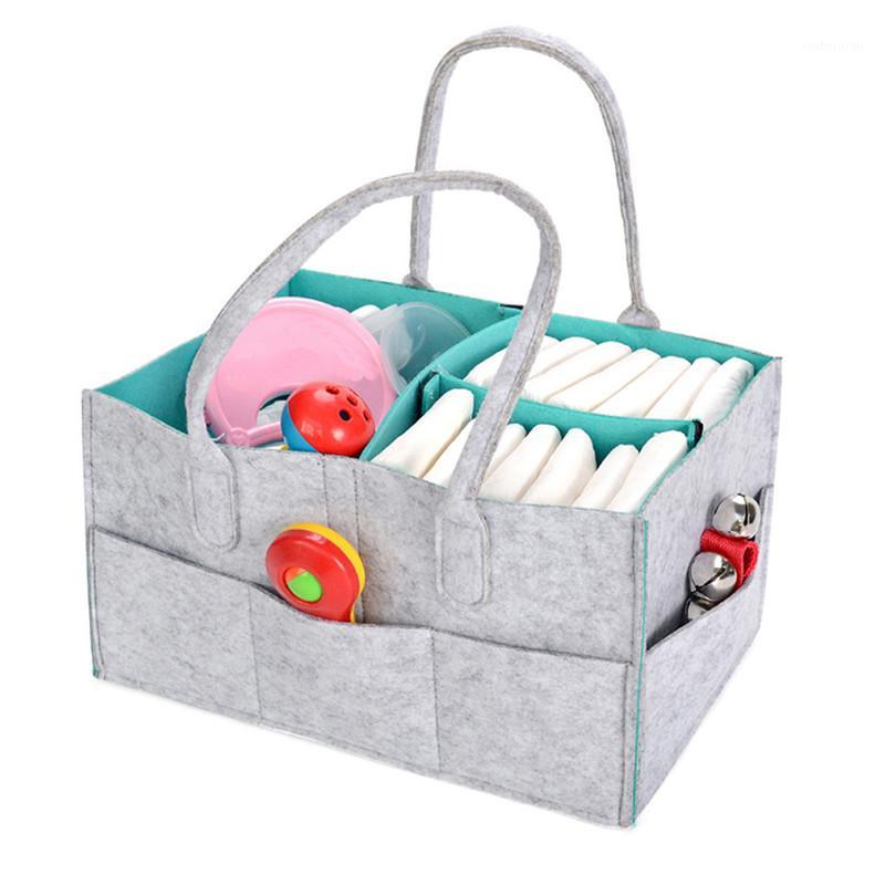 

Portable Folding Felt Diaper Bag Multi-function Children Baby Clothes Toy Storage Bag Tote Kindergarten1, Light gray