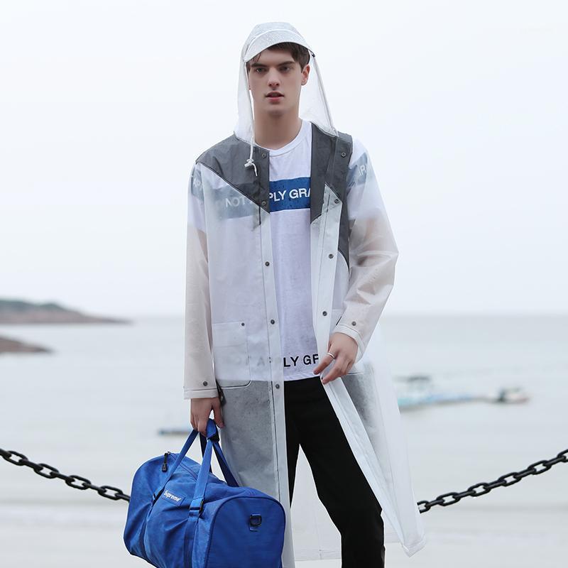 

Transparent Women Rain Poncho Waterproof Fashion Men Rainwear Cover Hiking Reusable Impermeable Veste Pluie Raincoat EB50YY1