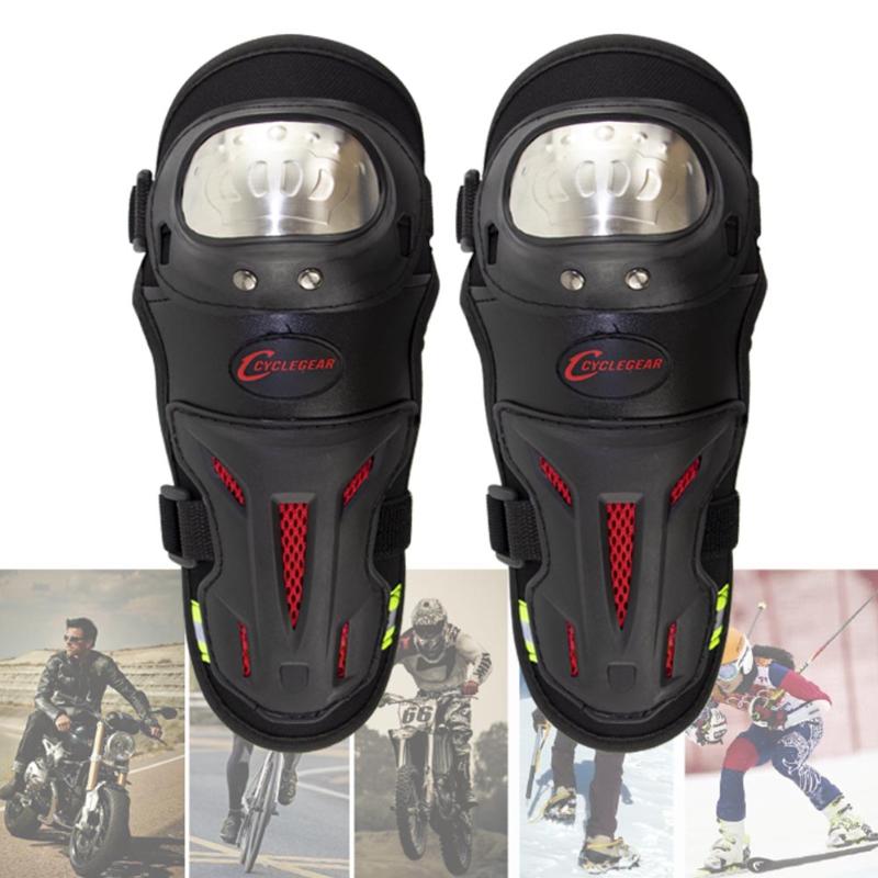 

Unisex Practical Reflective Stainless Steel Elbow Protector Motorcycle Protective Cyclegear Anti Collision Knee Pads Adjustable