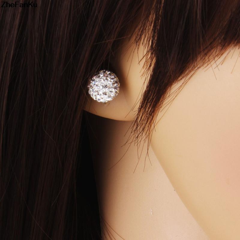

1 pair Pave Disco Ball Genuine Stud Earrings High Quality 10mm 8mm 6mm Clear Austrian Rhinestone earrings