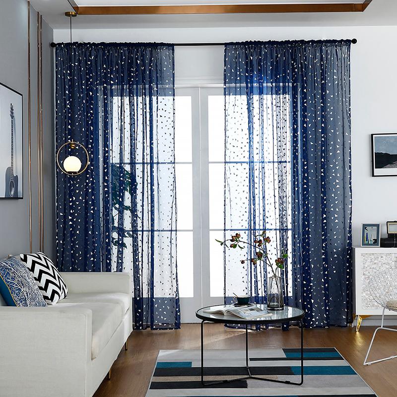 

European Style Print Design Home Decoration Modern Curtain Tulle Fabrics Organza Sheer Panel Window Treatment, Style 2