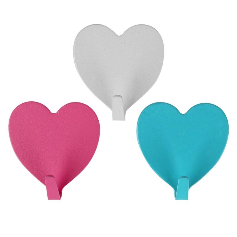 

Door Hooks Gadgets Stainless Steel Organization Self Adhesive Home Storage Heart Shape