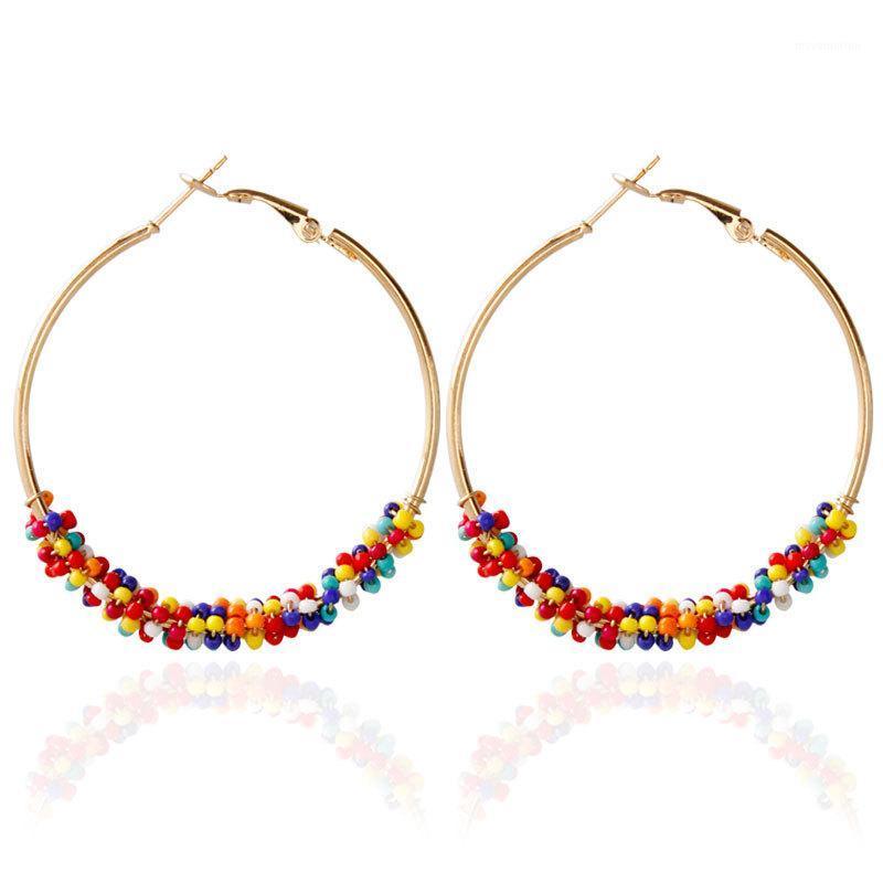 

New Simple Personality Vintage Exaggerated Earrings For Women Charm Round Hand Small Beads Mounted Earrings Ear Jewelry1
