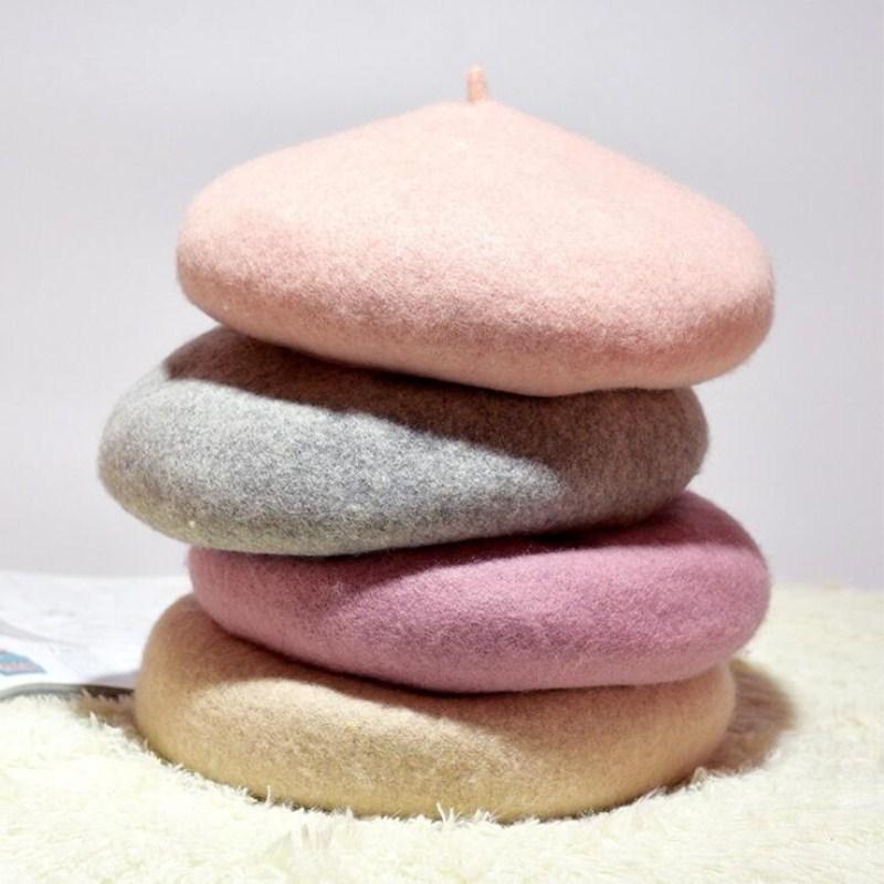 

Seioum Wool Beret Female Winter Hats For Women Flat Cap Knit 100% Cashmere Hats Lady Girl Berets Hat Female Bone Tocas Painter H, Black