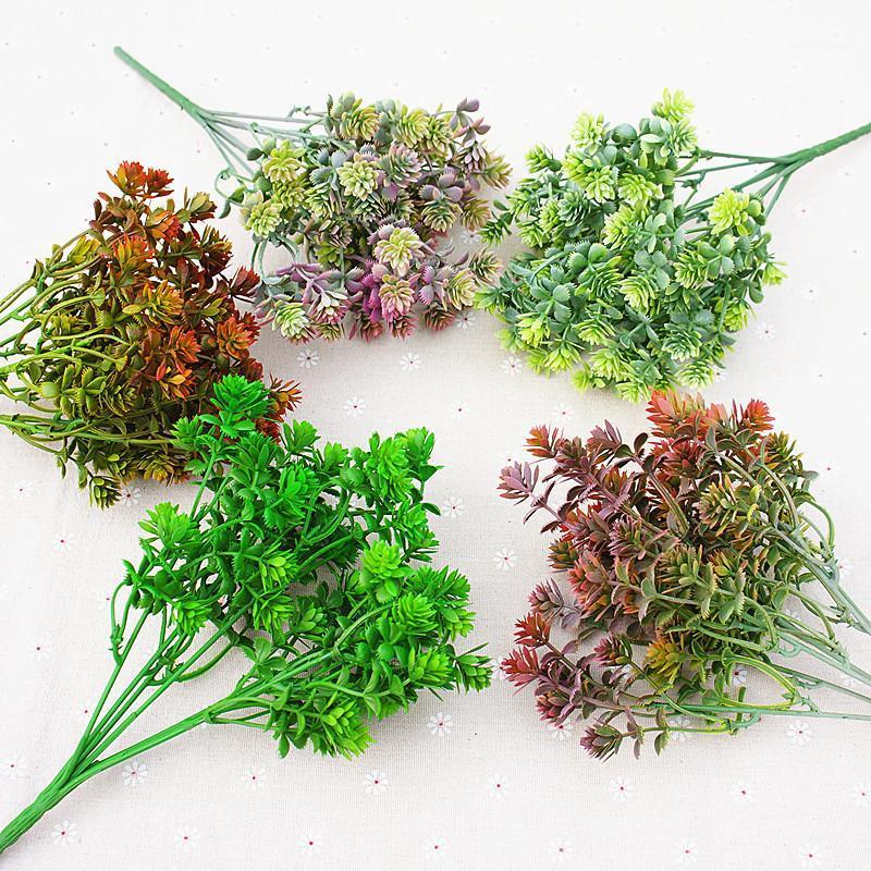 

28 heads Succulents Artificial Plants Fall Fake Leaves Plastic Succulent Plants Lotus Grass for Garden Wedding Decoration1, Light green