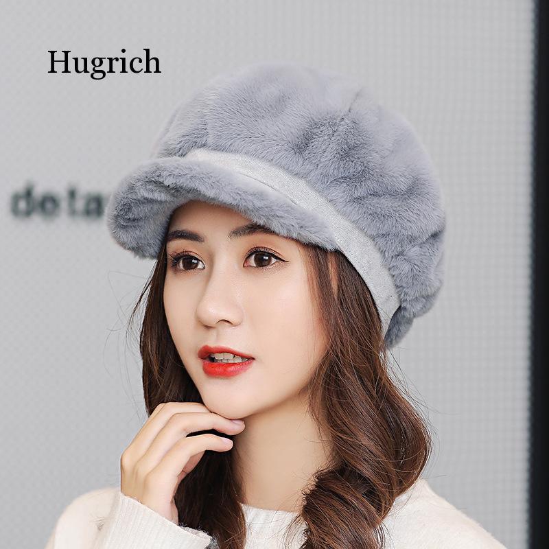 

Women's Mink Velvet Beret Winter Beret Hat for Women Autumn Winter Famale Hat Fashion Lady Cap, Black