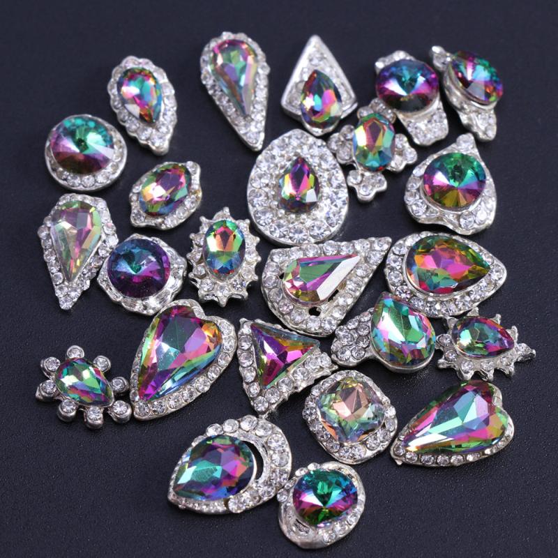 

24pcs Nail Art Decorations Colored Shining Rhinestone Alloy DIY Distinctive Nail Art Work