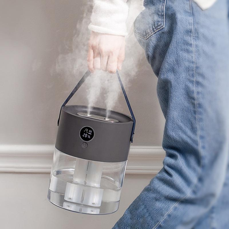 

Intelligent Humidifier Double Spray Large Capacity Built-In 4000mha Lithium Battery Portable Home Digital Display Function