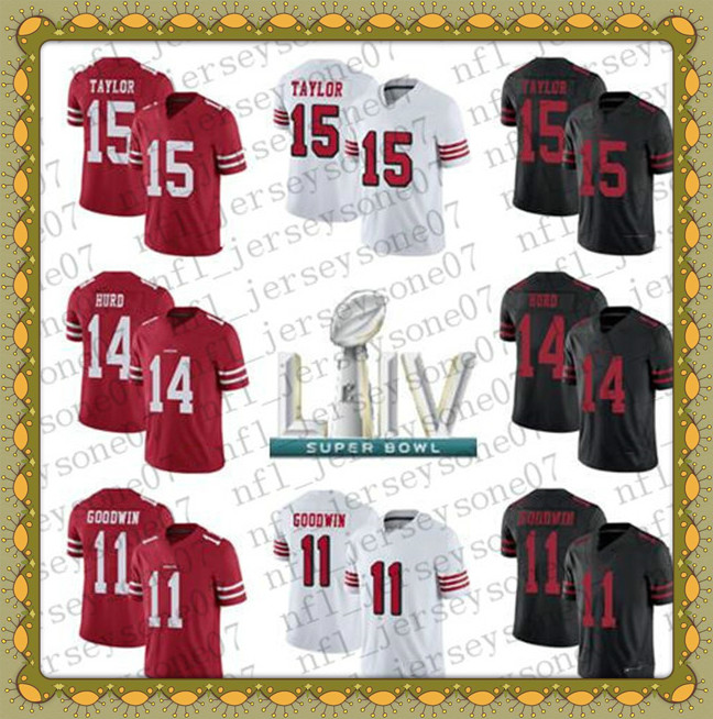 

custom san francisco 49ers 11 Marquise Goodwin 14 Jalen Hurd 15 Trent Taylor Mens 2020 new Super Bowl LIV Football Limited Jersey, Black