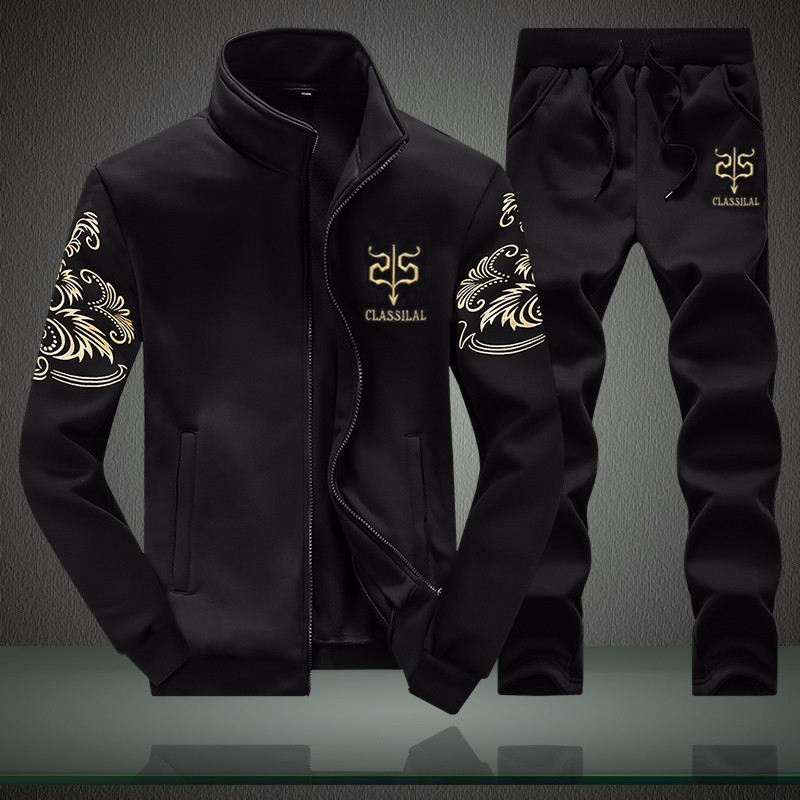 

Mens Joggers Set 2 Piece Sporting Suit Jacket+Pant Sweat Suit Men Clothing Outwear Men Tracksuit Outfit Jump Suit Korean Fashion Q0125, Gray