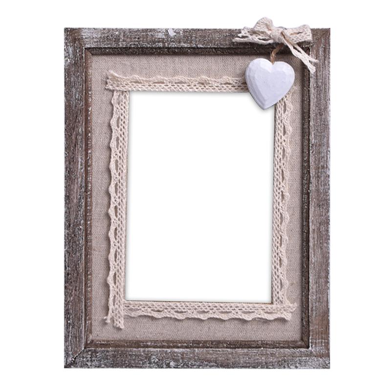 

Rectangle Gift Bedroom Wood Photo Frame With White Heart Desktop Home Decor Living Room Rustic Wedding Craft Love Picture