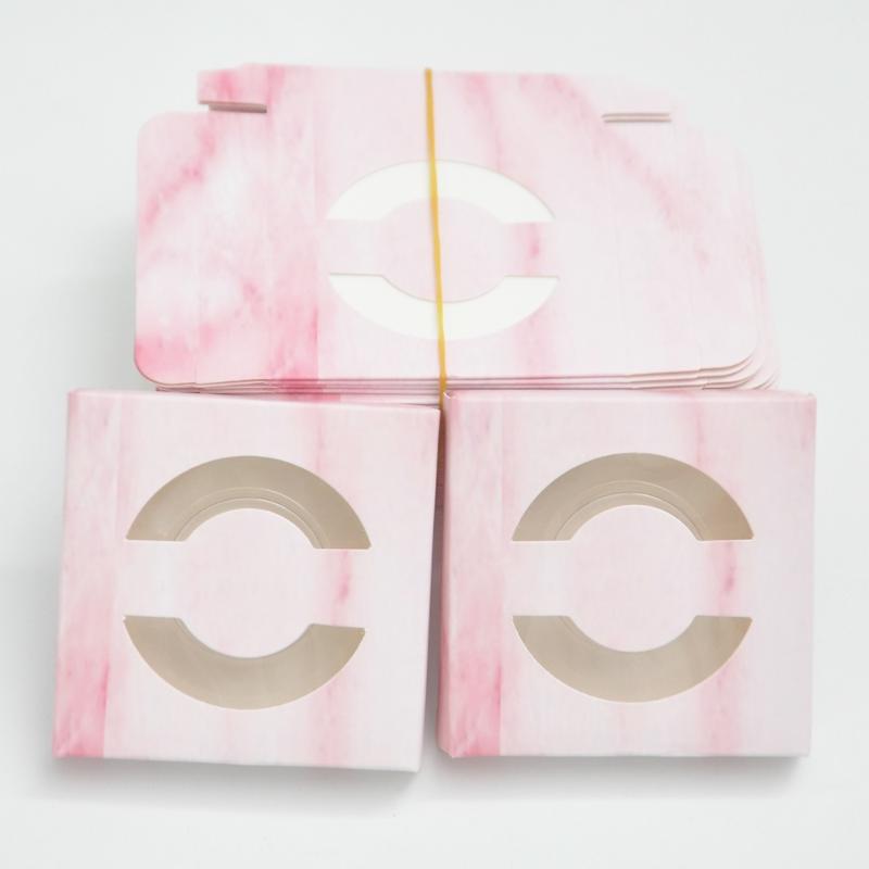 

Wholesale Eyelash Packaging Box Lash Boxes Package Custom Square Paper Box Pink False Eyelashes Makeup Storage Case Vendors