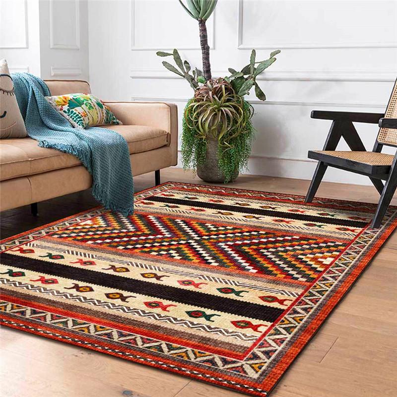 

Fashion Morocco Retro National Wind Rug Geometric Ins-Style Bedroom Living Room Carpet Kitchen Bathroom Floor Mat Bed Blanket, Cw-jq5011