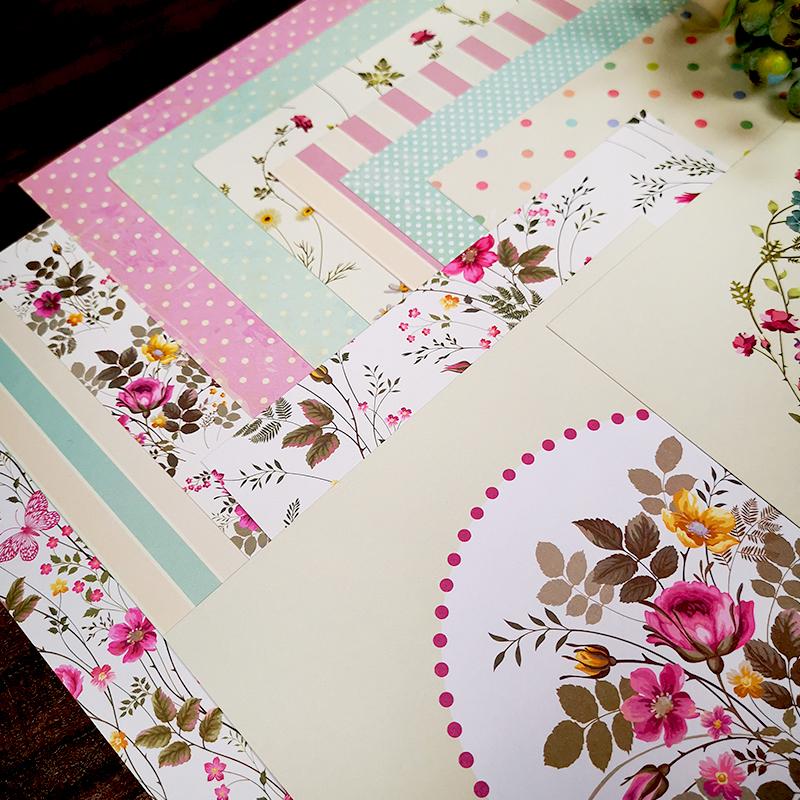 

Panalisacraft 12 sheets 6"X6" flower patterned paper pad scrapbooking paper pack handmade craft craft Background pad