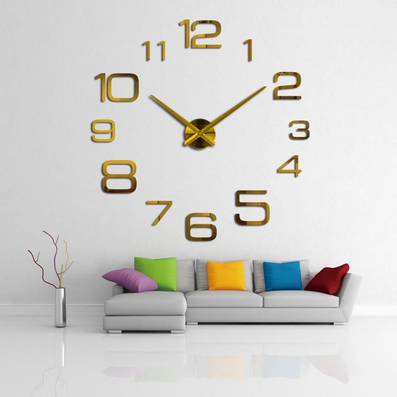 

Wall Clocks 2021 3D Clock Diy Big Size Mirror Stickers Decorative Home Decor Duvar Saati Brief Reloj Living Room1
