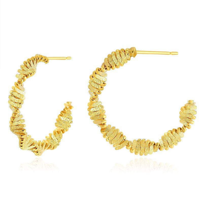 

Dangle & Chandelier RUI JIA DUSK Copper Plated Twisted Twist Crossing Semicircle Earrings Women Retro Striped Fashion Jewelry