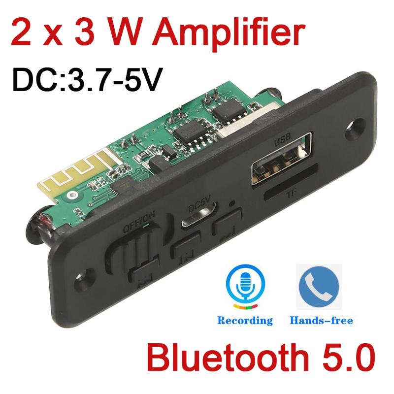 

5pcs/pack Car DIY 2x3W MP3 Module bluetooth Decoder Board TF FM Radio Speaker Audio Player AUX 3.5MM USB Power Supply Control