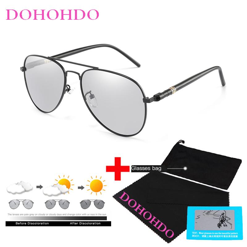 

2021 Photochromic Sunglasses Classic Men Polarized Chameleon Discoloration Driving Pilot Sun Glasses for Women Alloy Frame UV400