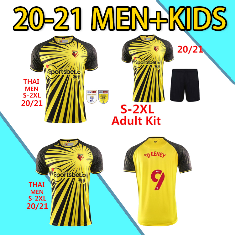

2021 Watford Soccer Jerseys WILMOT SEMA CLEVERLEY SARR PEDRO CHALOBAH Custom 20 21 Watford F.C. Home Yellow Adult Kids Football Shirt, Home patch