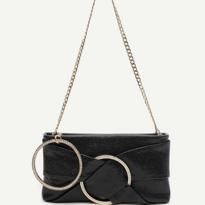 

Fashion Black Girls Women's Handbags Korea Ladies Night Bag Luxury Chain Clutch Borsa Donna Ladies'handbags Ro7m, Gold and silver.