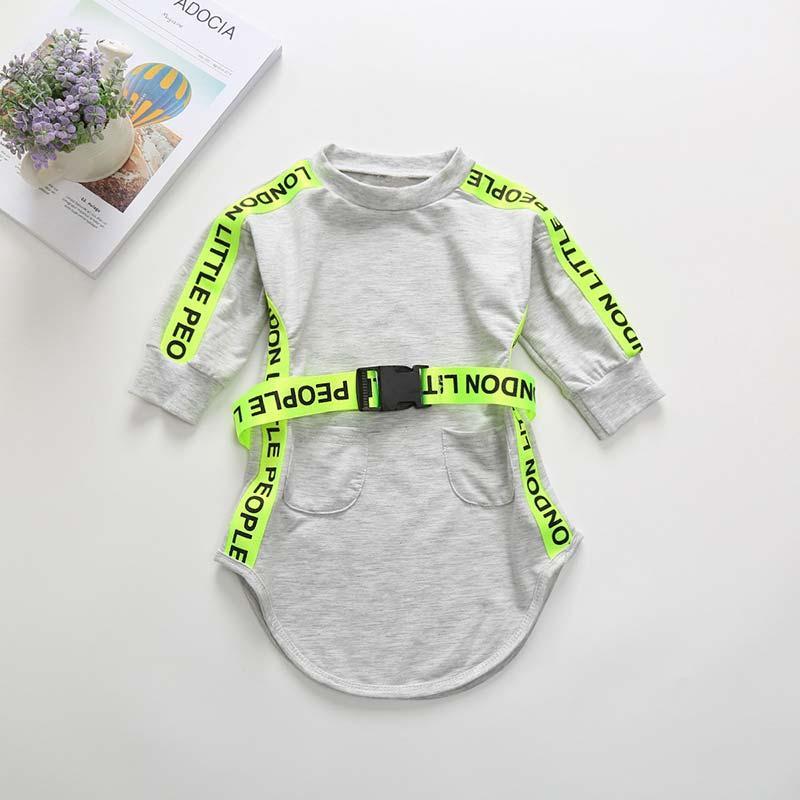 

Girls Casual Dress 2020 New Summer Kid Pullover Outfit Children Letter Sashes Vestidos Baby Clothing Girl Suit1, Ah374 multi