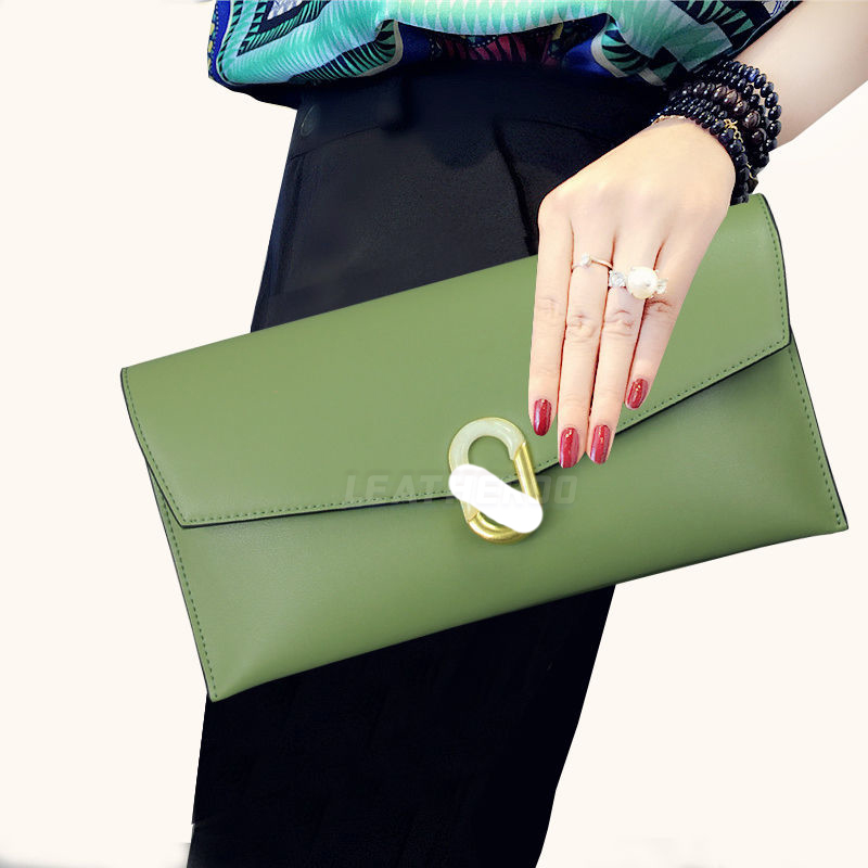 

Ladies leather Hand bag 2022 New cowhide envelope Clutch temperament handbag chain slant small bag, Clear
