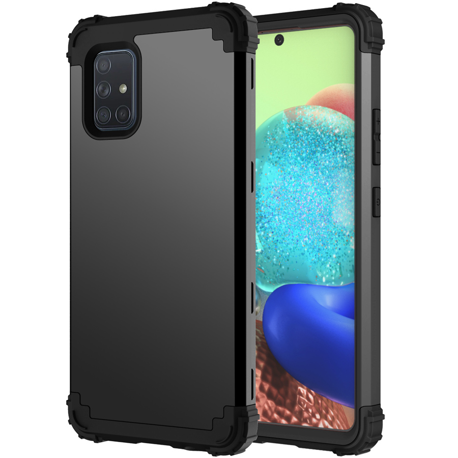 

tough Armor Case full body protective Impact Hard PC+Soft Silicone Hybrid Duty Rubber cover for Samsung Galaxy A71 5G / Galaxy A51 5G, Black black