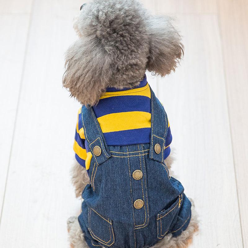 

spring and autumn thin jeans British backpack clothes summer dog clothes spring braces pants four legged, See chart