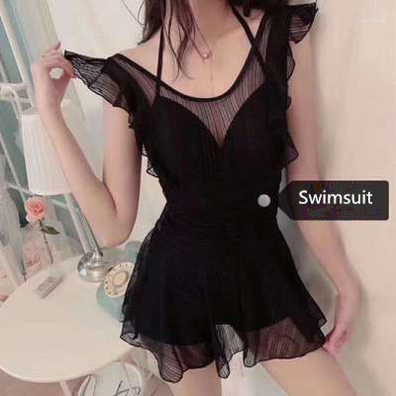 

Girls One - Piece Sexy Korean Women Swimsuit Women Girls Skirt Style Swimwear Uniform Queen Sexy Lace Beach Swimsuit Female1
