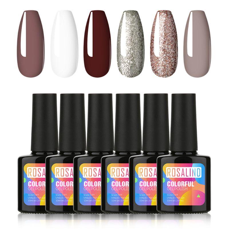 

2020 New 6pcs 10ml Soak Off UV Gel Polish Quick Building Nail Tips, 3202330-b