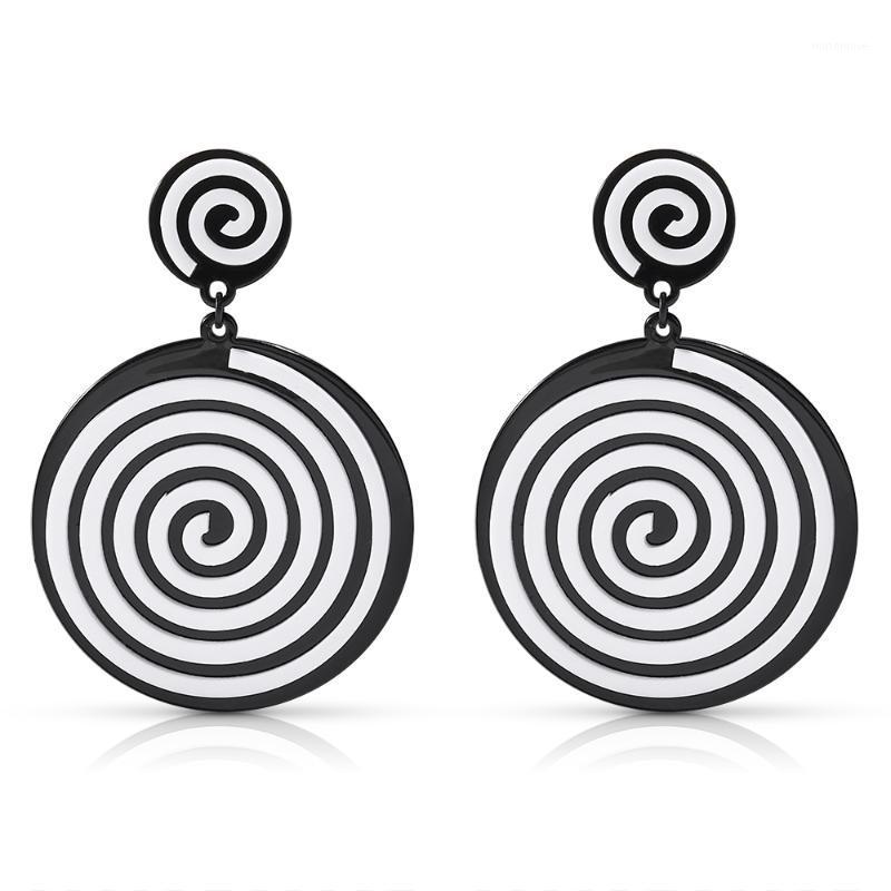 

WYBU Newest 13 Styles ECO-Friendly Acetat Black White Round Drop Earring For Women Dpuble Layer Triangle Square Earring Gift BTF1