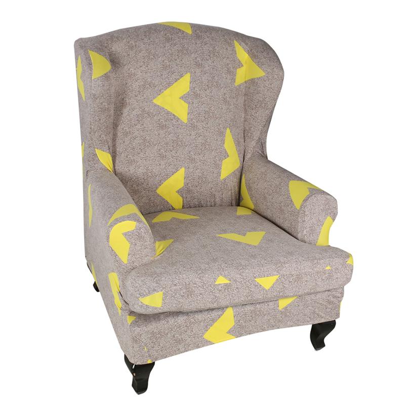 

Hotel Back Elastic Wing Chair Cover Decorative Slipcovers Arm Furniture 3D Printed High Stretch Anti Slip Protective Removable
