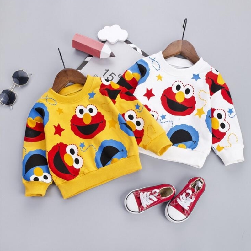 

Fashion Baby Pullover Autumn Cartoon Pattern Boys Sweatshirts Newborn Soft Top Spring Hoodies For -4T Toddler Outerwear Cloth LJ201023, White