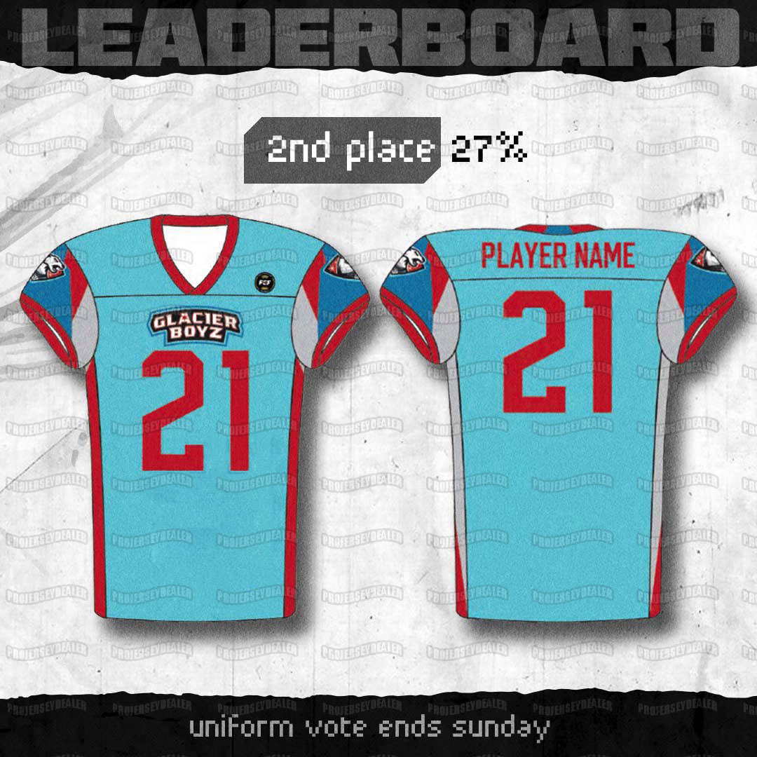 

Glacier Boyz FCF Fan Controlled Football League Custom American Football Jersey Men Women Youth High Quality Fast Shipping, Blue mens s-xxxl