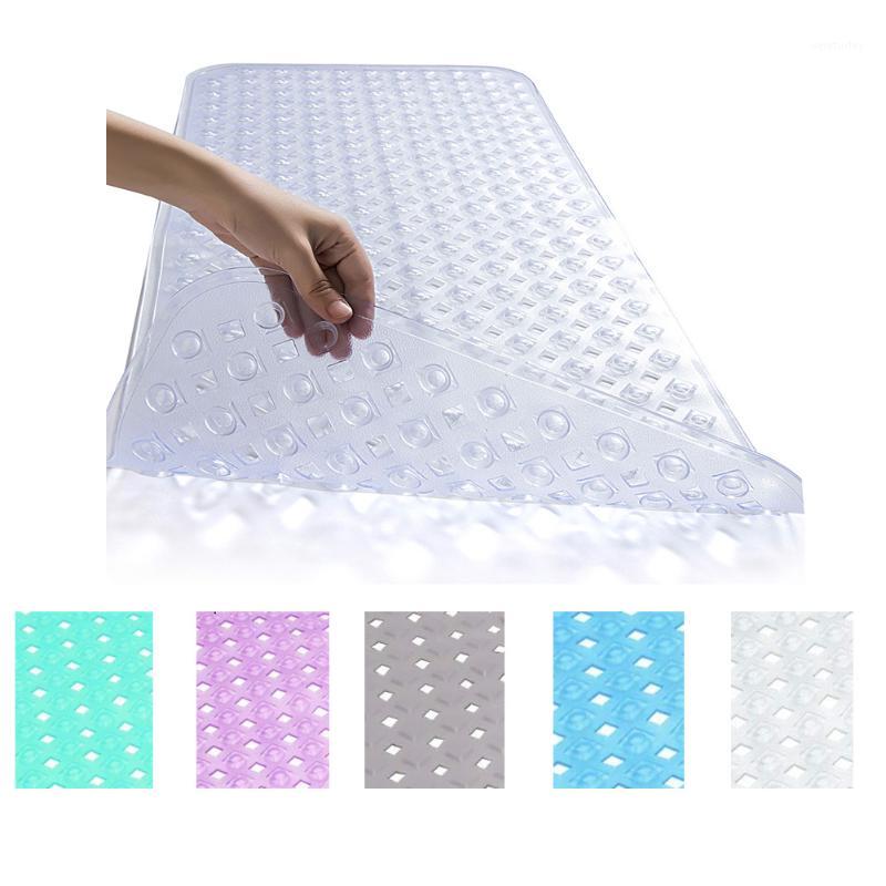 

Bathroom Carpet Shower Mat Extra Long Non-Slip with Drain Holes Suction Cups Machine Washable Materials Shower Mat Bathroom Mats1
