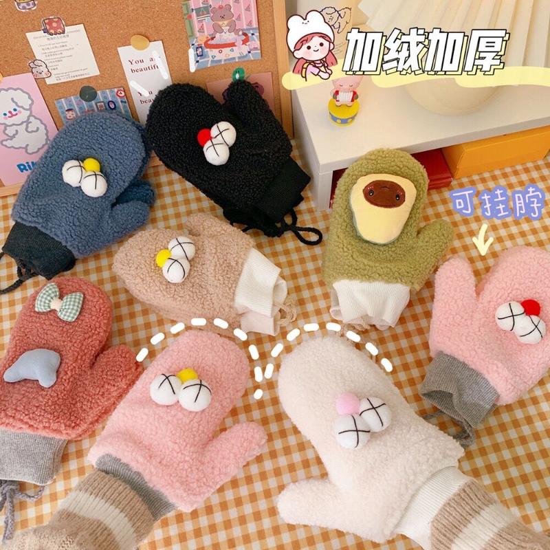 

Bentoy Milkjoy Cute Smile Coral Fleece Girls Soft Gloves & Mittens Winter Warm Women Korea Japan Gloves Touch screen Phone