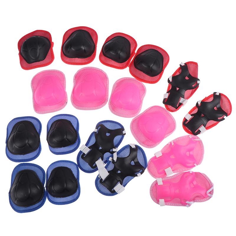 

Adjustable Skating Protective Gear Set Elbow pads Bicycle Skateboard Ice Skate Roller Knee Protector For Adult Kids Gift 6pc/set, Rd