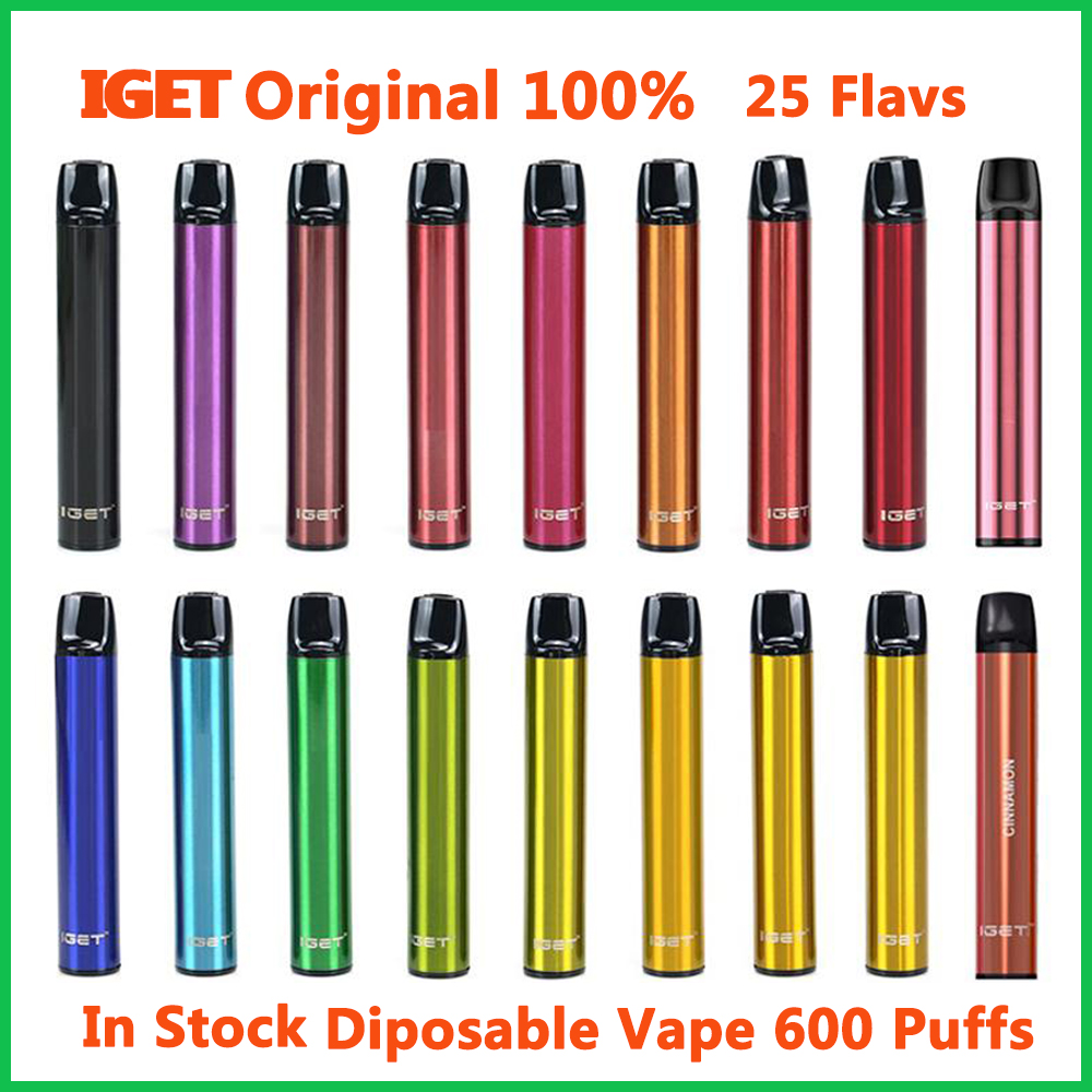

100% Original Iget Shion Disposable Pod Device Kit 600 Puff 400mAh 2.4ml Prefilled Portable Vape Stick Pen Puff Bar Plus Vaporizer Device