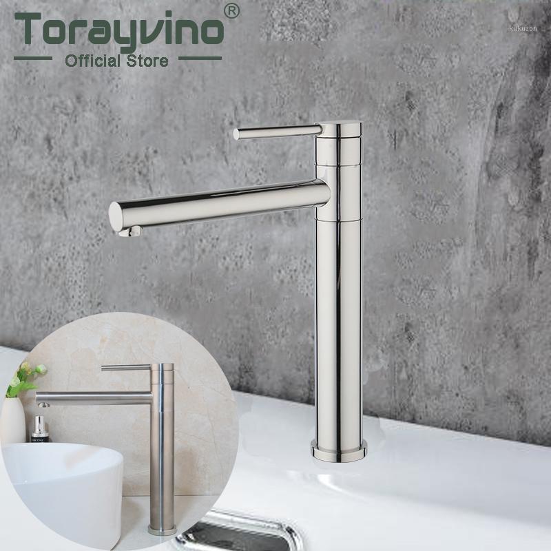 

Bathroom Faucet Tall Deck Mounted Rubinetto Bagno Alto Hot & Cold Mixer Taps Chrome And Brushed Nickel Brass Faucets Long Tap1