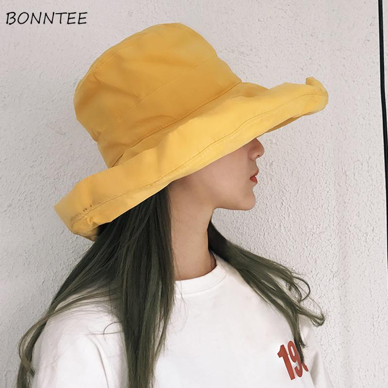 

Bucket Hats Women Ins Summer Adjustable Holiday Chic Ladies Sun Protector Hat All-match Trendy Lovely Korean Daily Womens Caps, B white