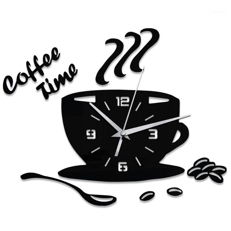 

Creative DIY Acrylic Mirror Wall Minimalist Home Decoration Mute Coffee Cup Wall Sticker Quartz Watch1