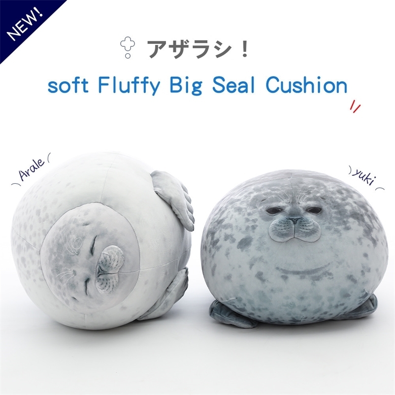 

1pc soft 30-80cm Soft Sea Lion Plush Toys Sea World Animal Seal Plush Stuffed Doll Baby Sleeping Pillow Kids Girls Gifts 201216, White