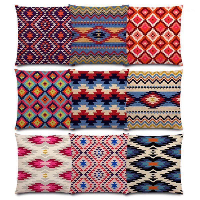 

Colorful Aztec Geometric Pattern Tribal Prints Abstract Rainbow Ethnic Plaid Decorative Good Cushion Cover Sofa Pillow Case1, A0263