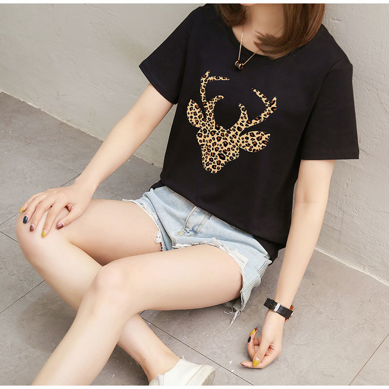 

Latest Fashion Women's t Shirt Summer Cotton Material O- Neck Tops Clothing Scr700 N0tw, 1bk