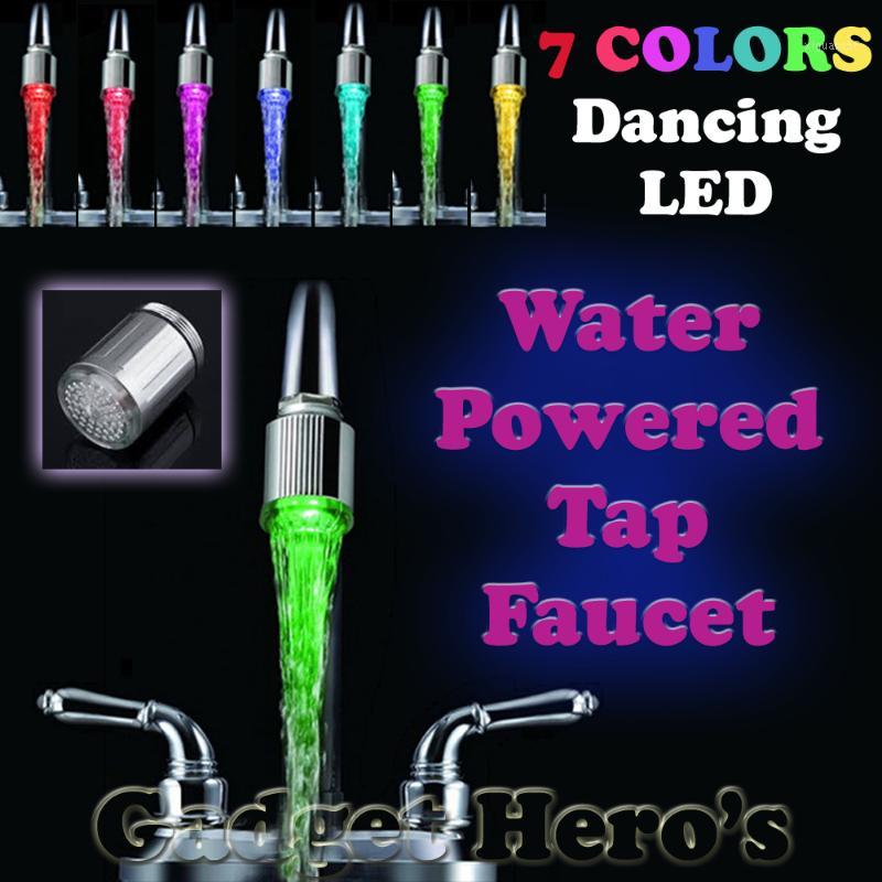 

Wholesale-Elegant LED Water Faucet Stream Light 7 Colors Changing Shower Tap Tap TE1