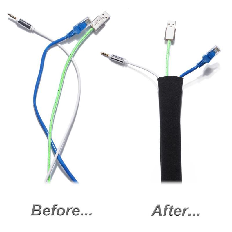 

Cable Concealer Management Sleeve Wire Organizer for TV Computer Fridge Neoprene Cord Cover Cable Hider Protector Bag