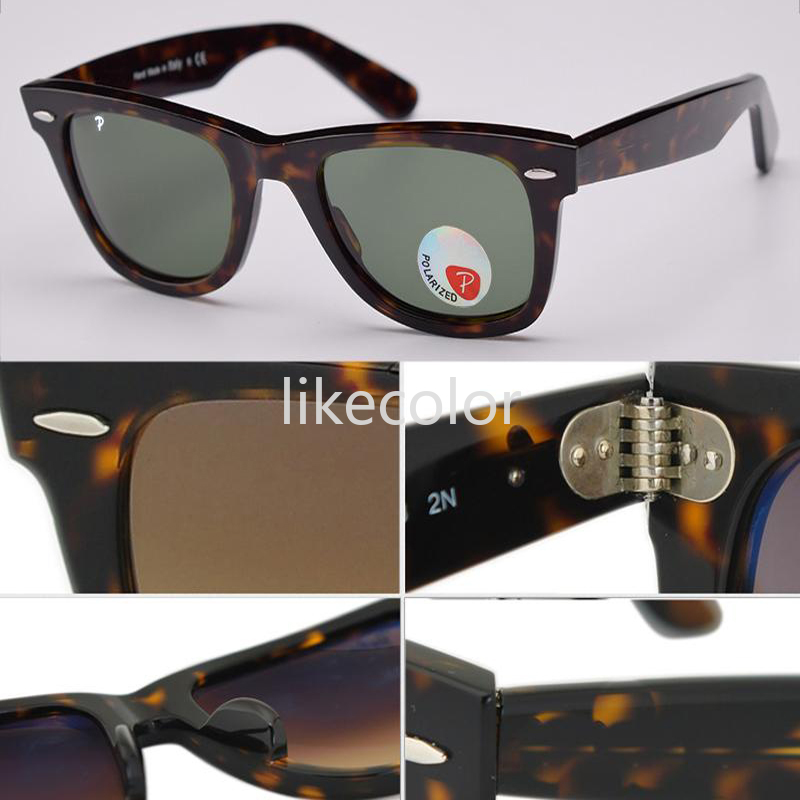 

Classic polarized 50mm Mens Women Sunglasses square Acetate Frame Real UV400 Glass Lenses Sun Glasses De Sol gafas with Accessories box