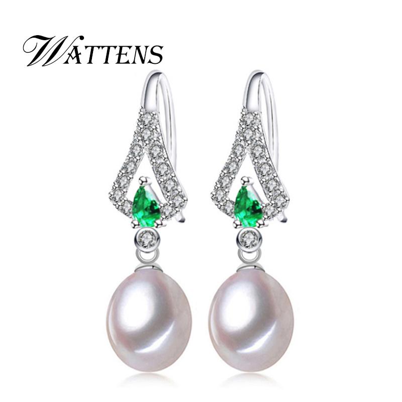 

WATTENS natural pearl earrings jewelry,wedding earrings,long earrings for women,Bohemian Austrian Crystal drop for love